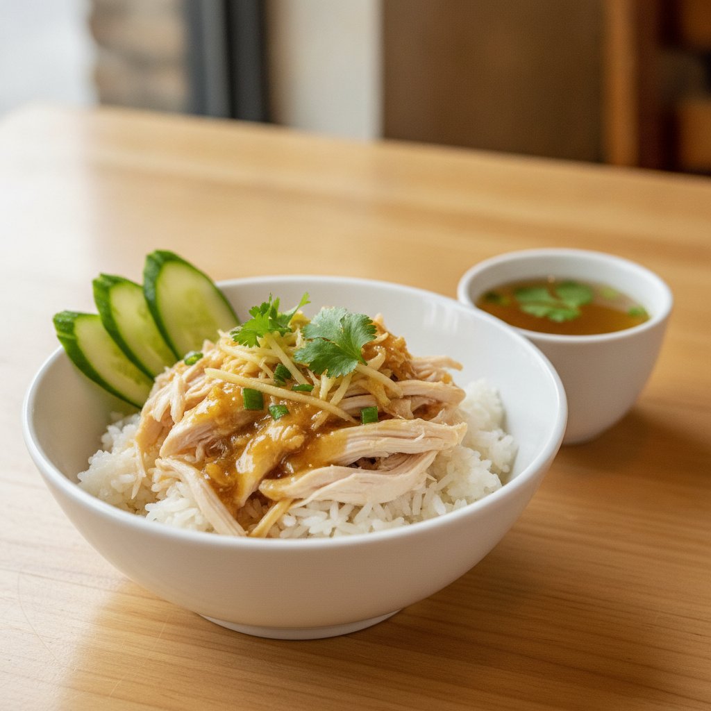 Rice with Shredded Chicken and Ginger Sauce