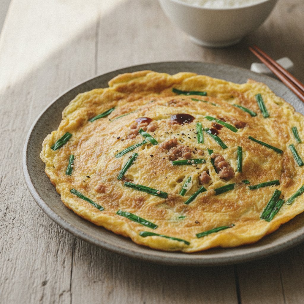 Pork and Chive Egg Pancake