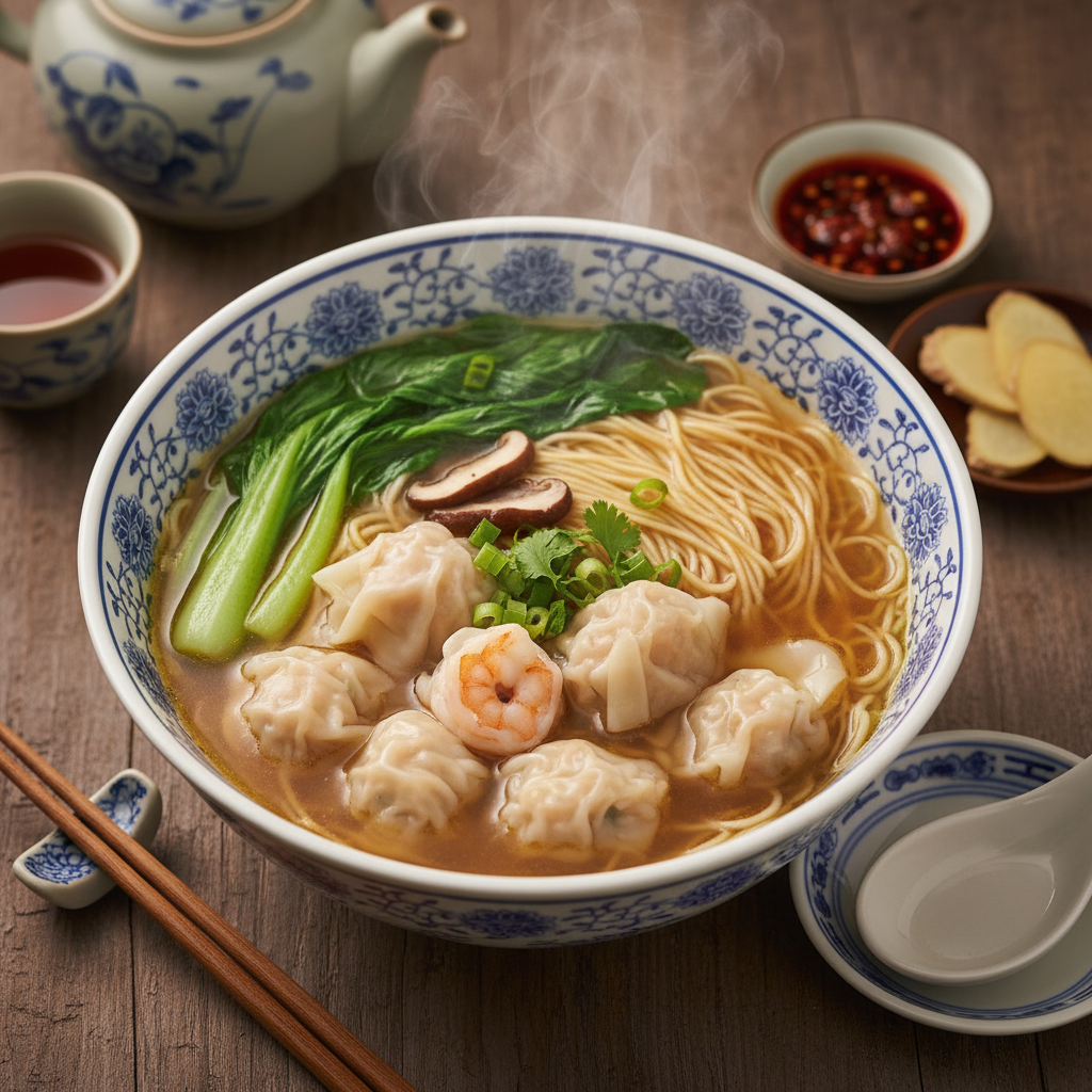 Pork and Shrimp Wonton Noodle Soup — Cantonese Wonton Noodle Soup