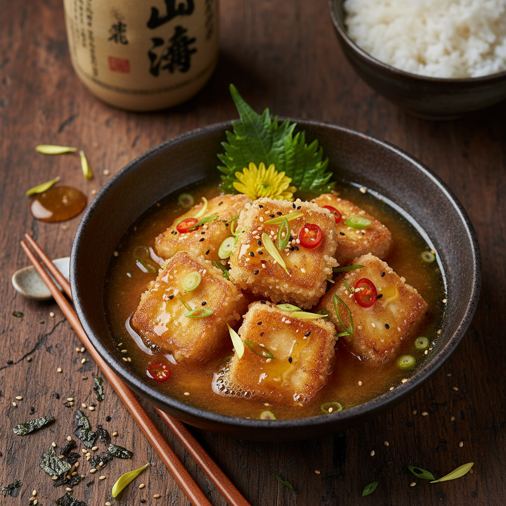 Crispy Paneer in Miso Honey Broth