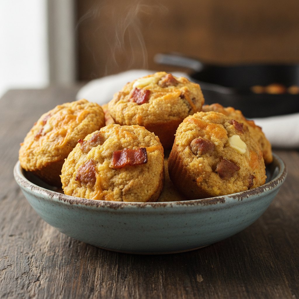 Cornbread Bacon Muffins (High-Protein)