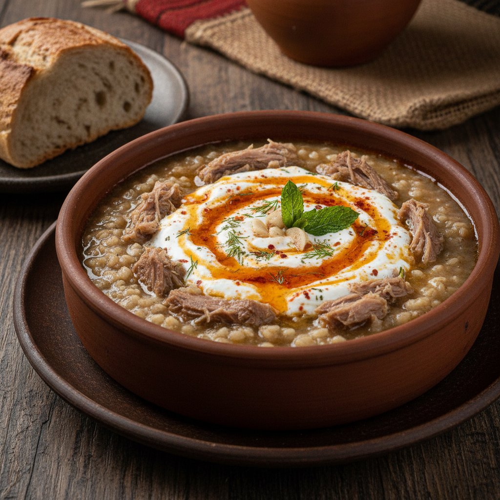 Turkish Wheat and Meat Soup