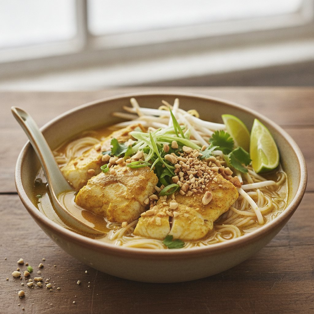 Turmeric Fish Noodle Bowl
