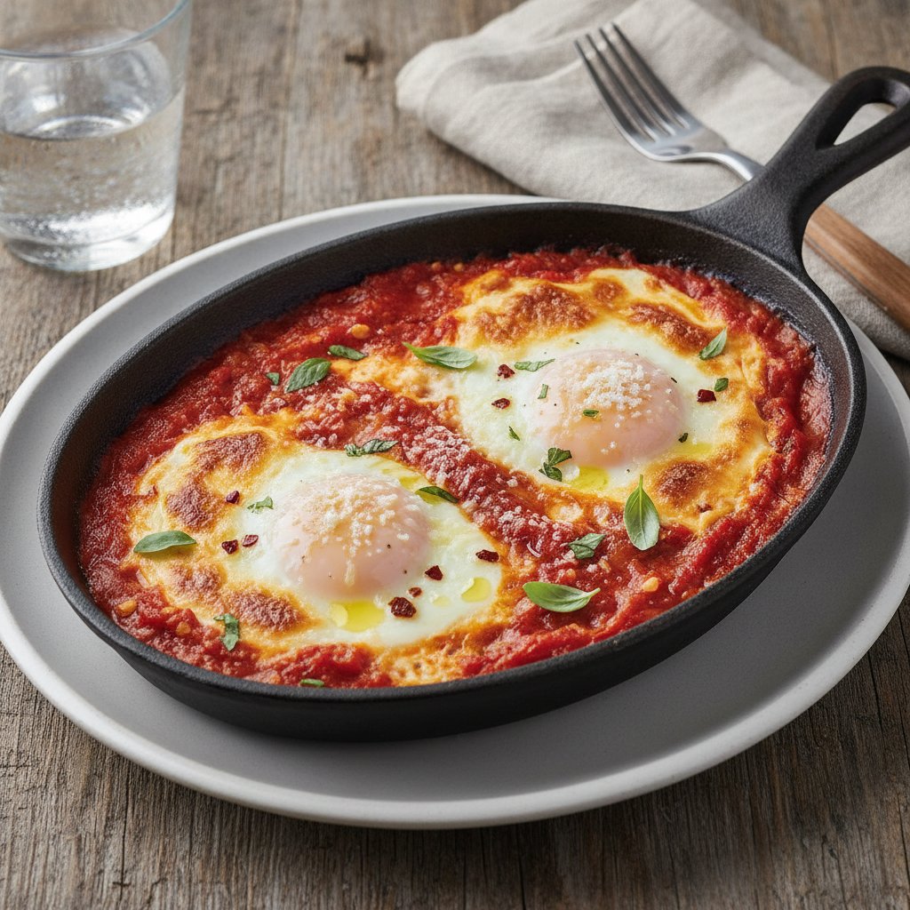 Baked Eggs with Tomato and Cheese (Keto)