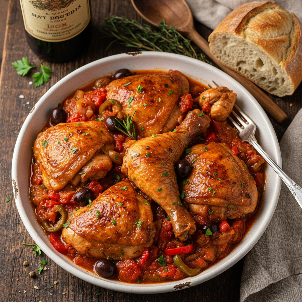 Braised Chicken Hunter's Stew — Chicken Cacciatore