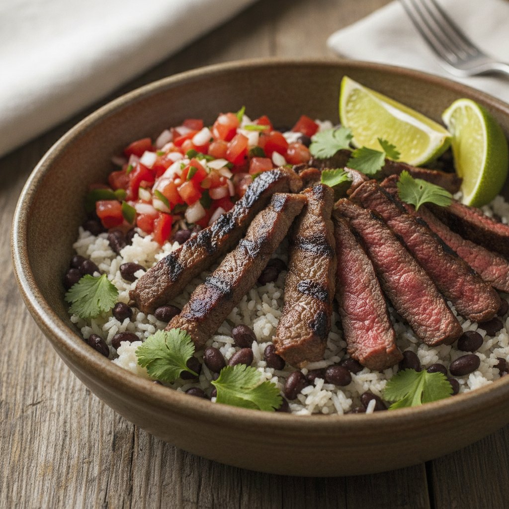 Grilled Steak Bowl with Rice and Beans (GLP-1)