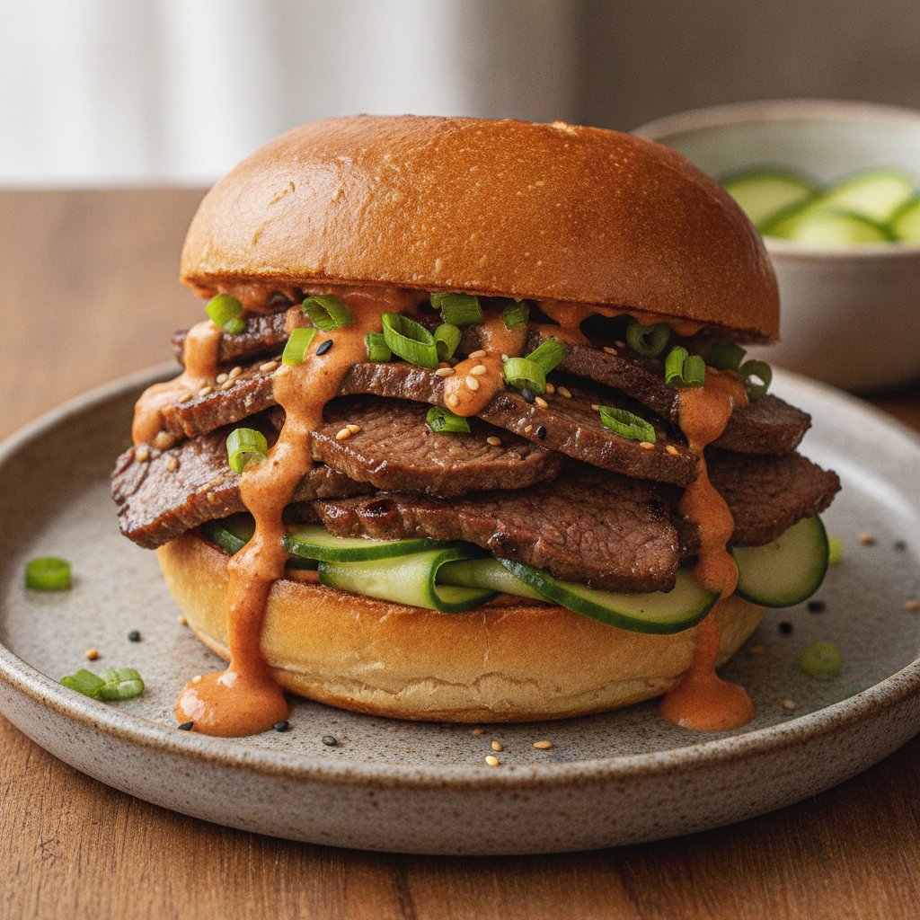 Korean Marinated Beef Sandwich