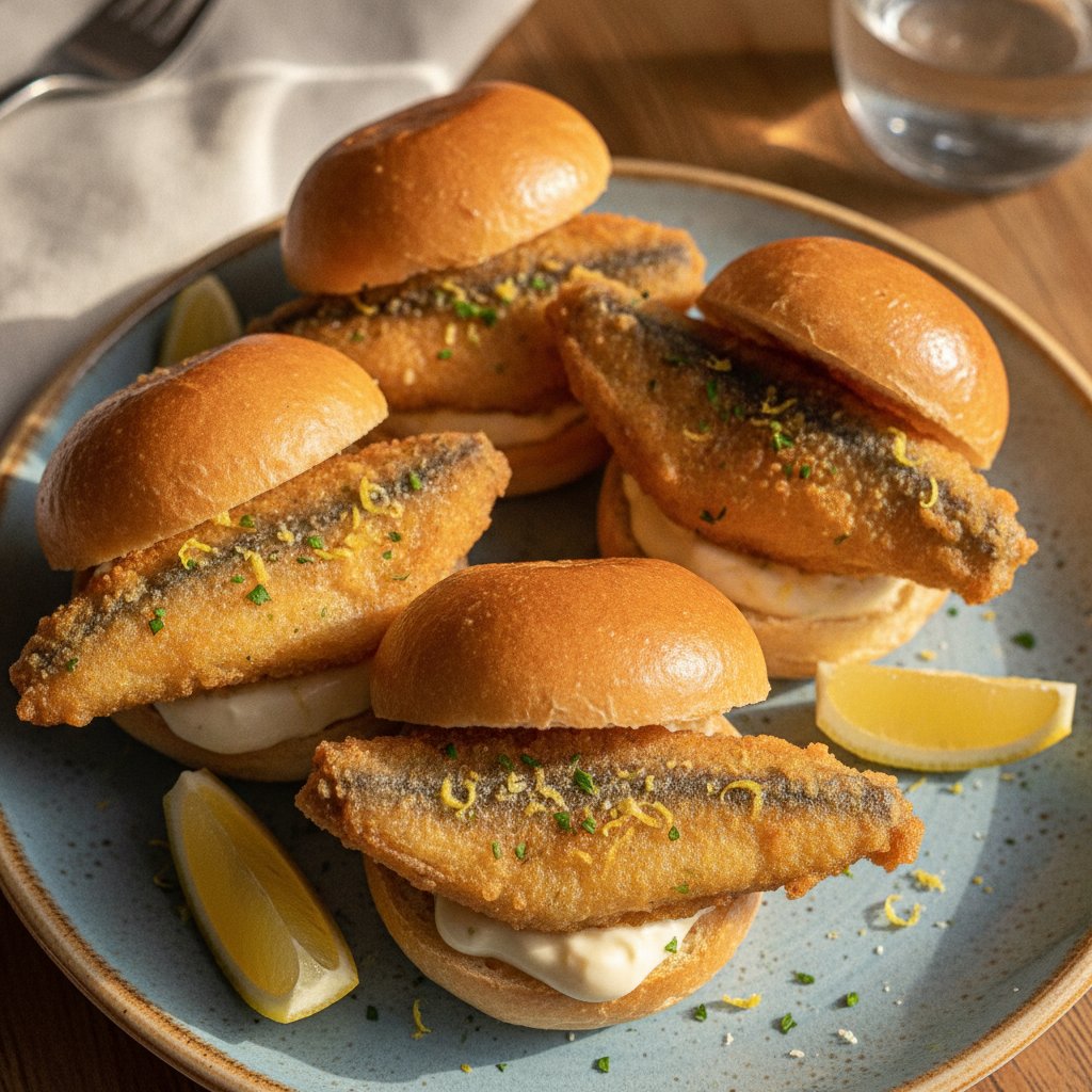 Fried Anchovy Sandwich Bites