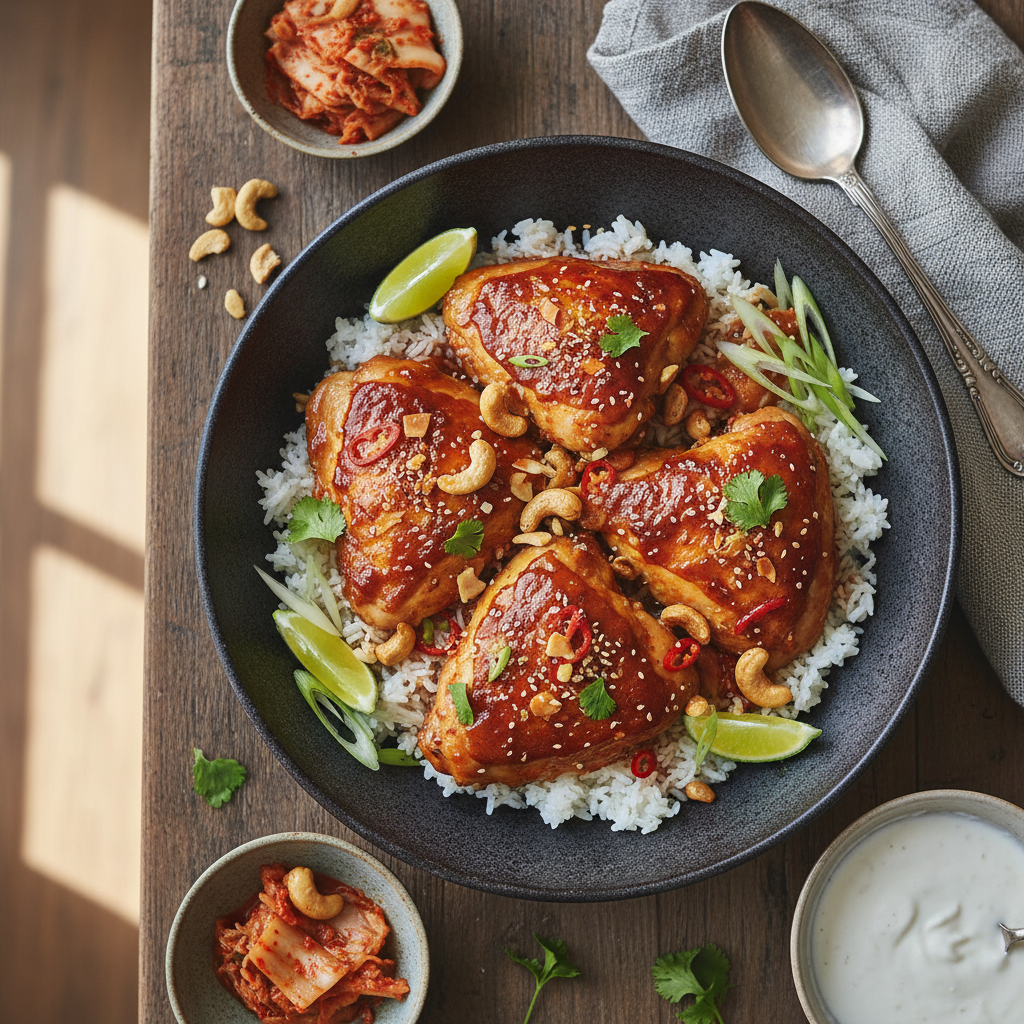Coconut and Gochujang Braised Chicken Thighs