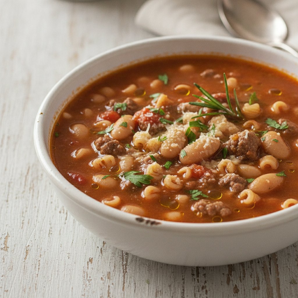 Bean and Pasta Soup (Low-Calorie)