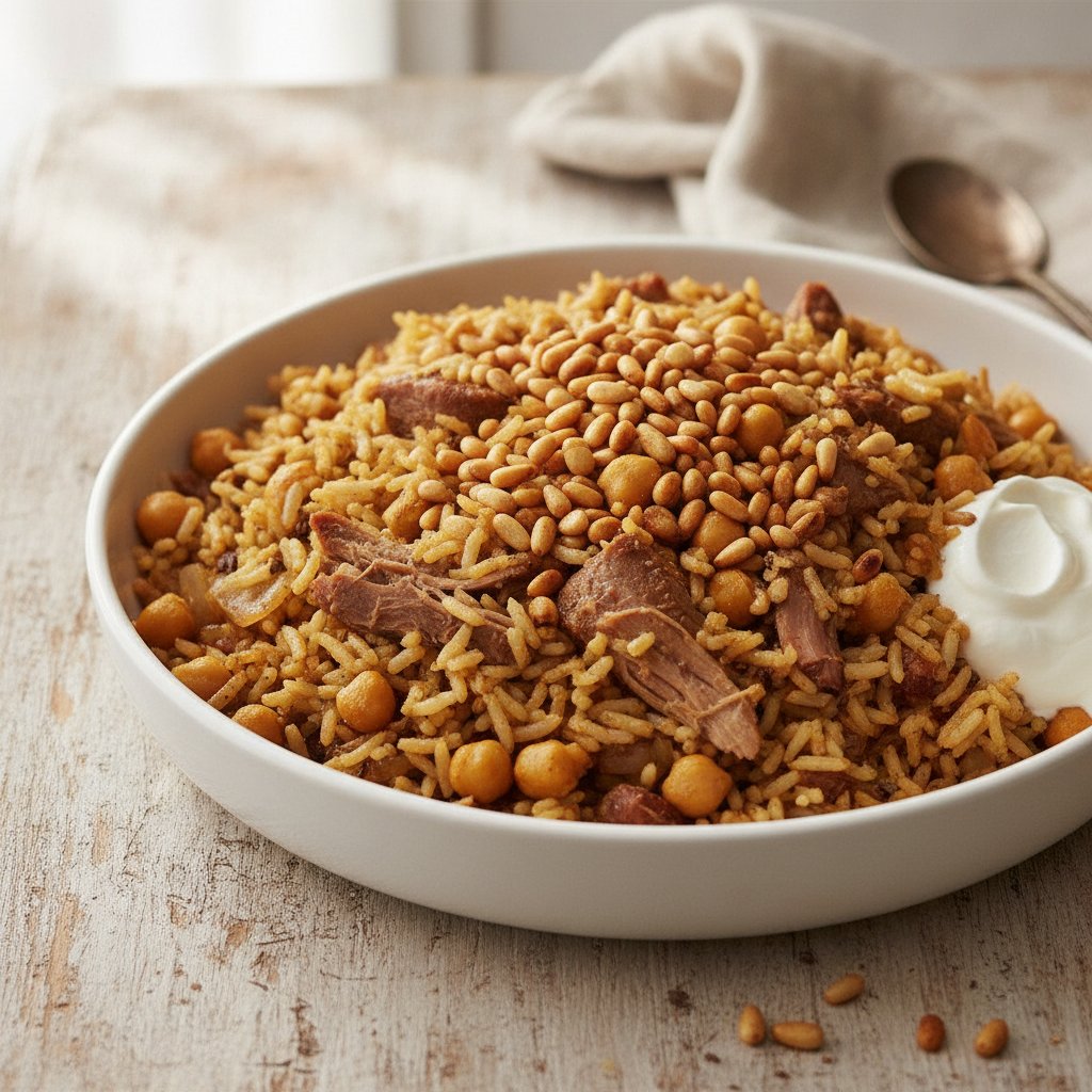 Spiced Rice with Chickpeas and Meat