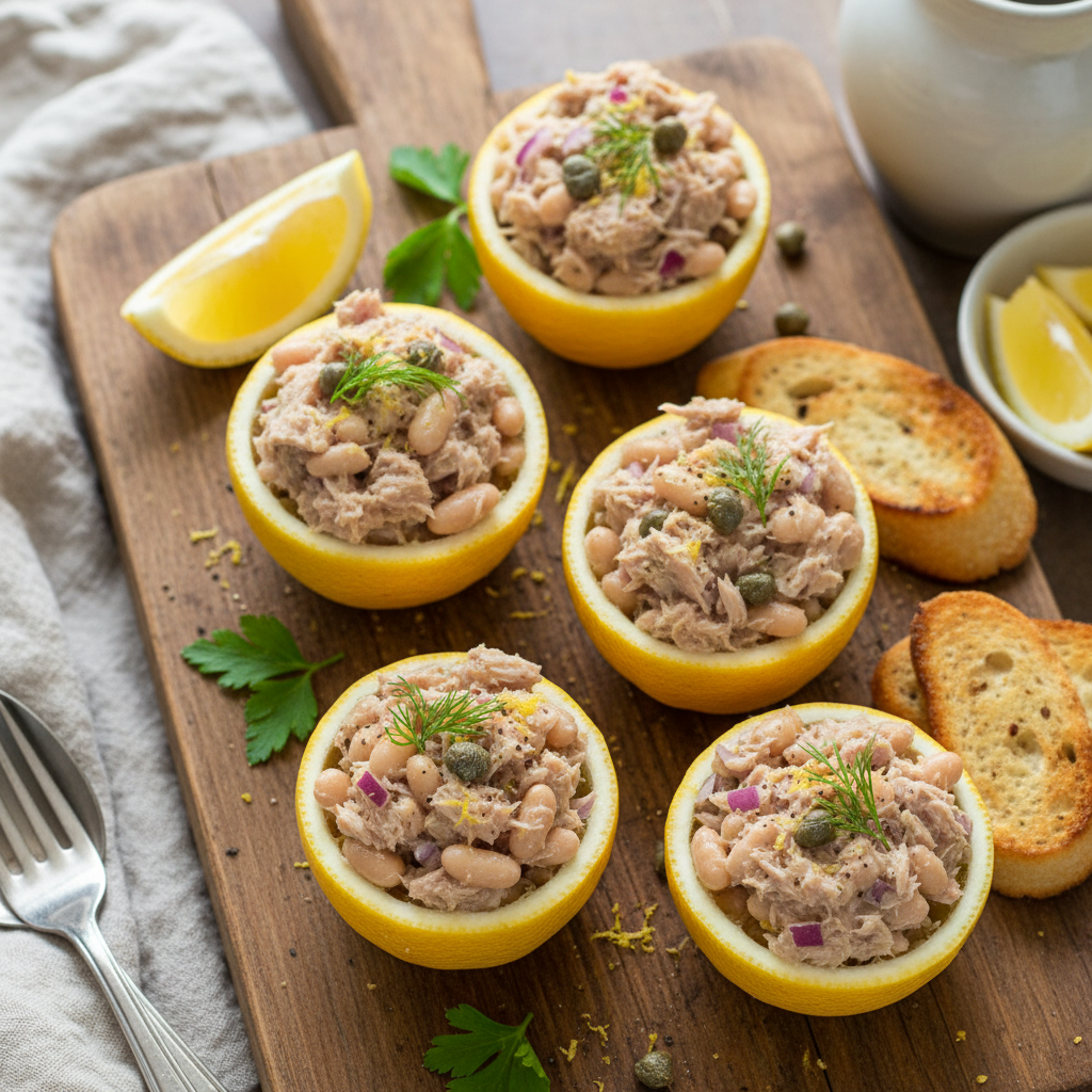 Tuna White Bean Lemon Cups