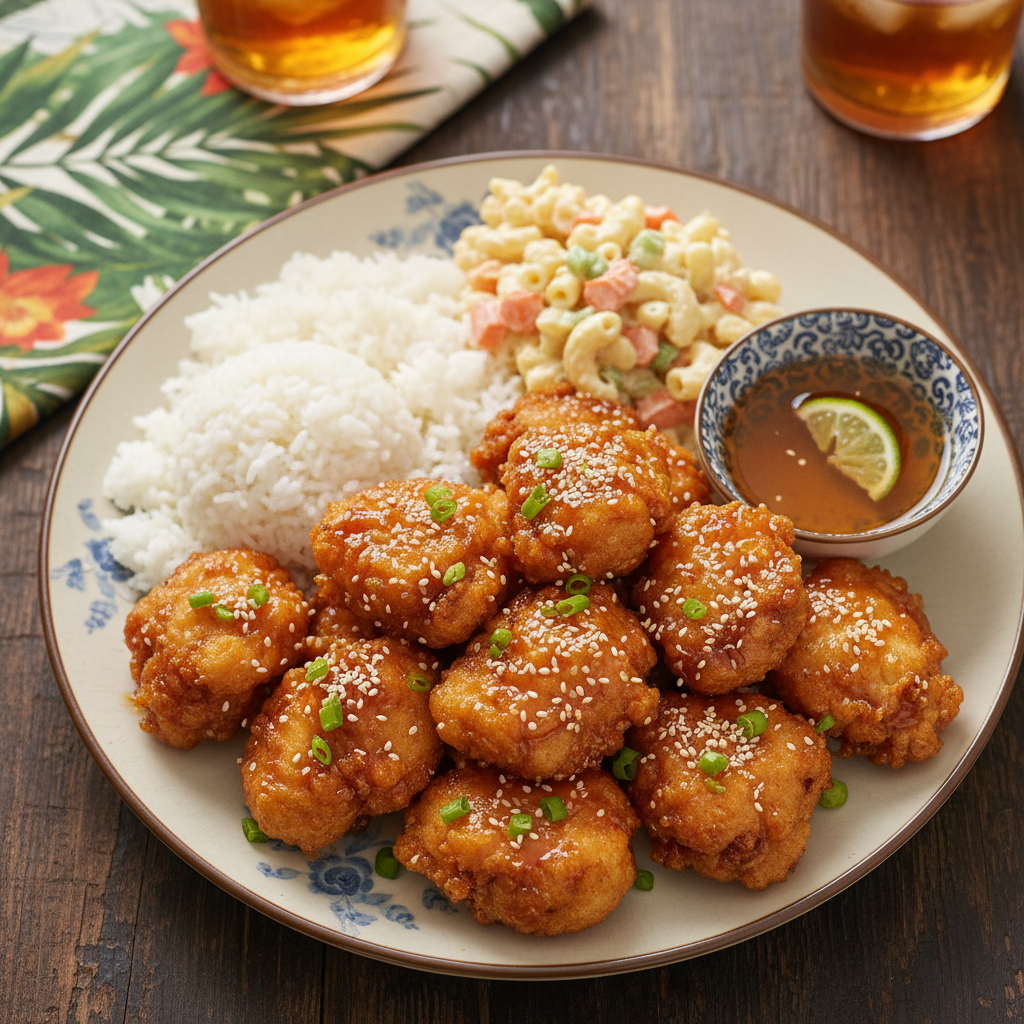 Hawaiian Mochiko Fried Chicken Plate