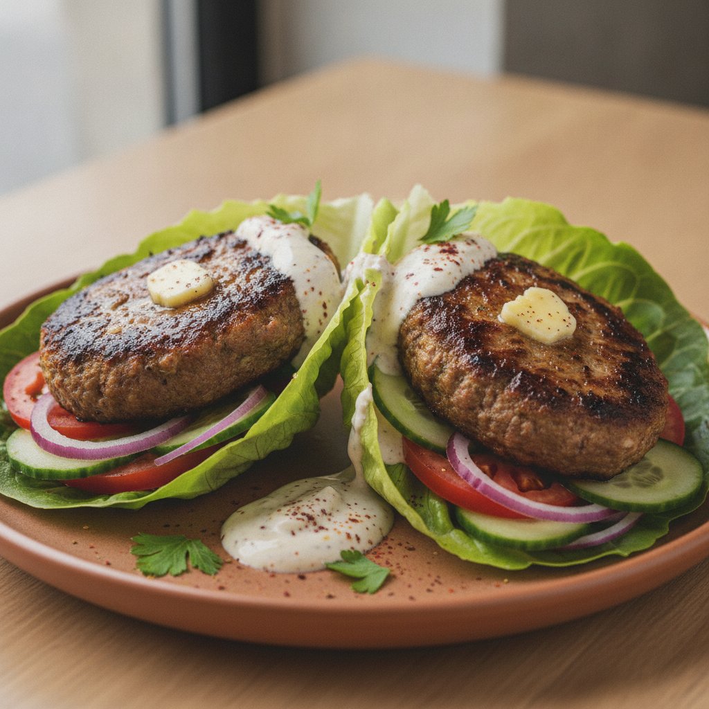 Spiced Meat Patty Sandwich (Keto)