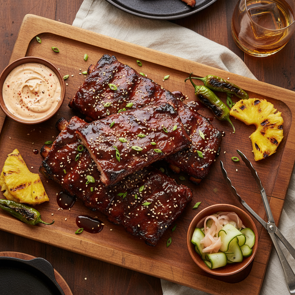 Teriyaki and Bourbon Glazed Baby Back Ribs