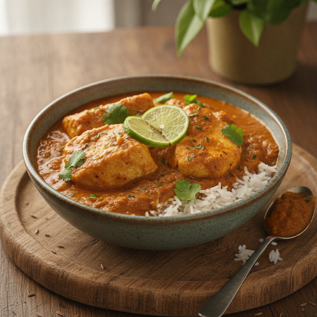 Tomato Fish Curry Bowl