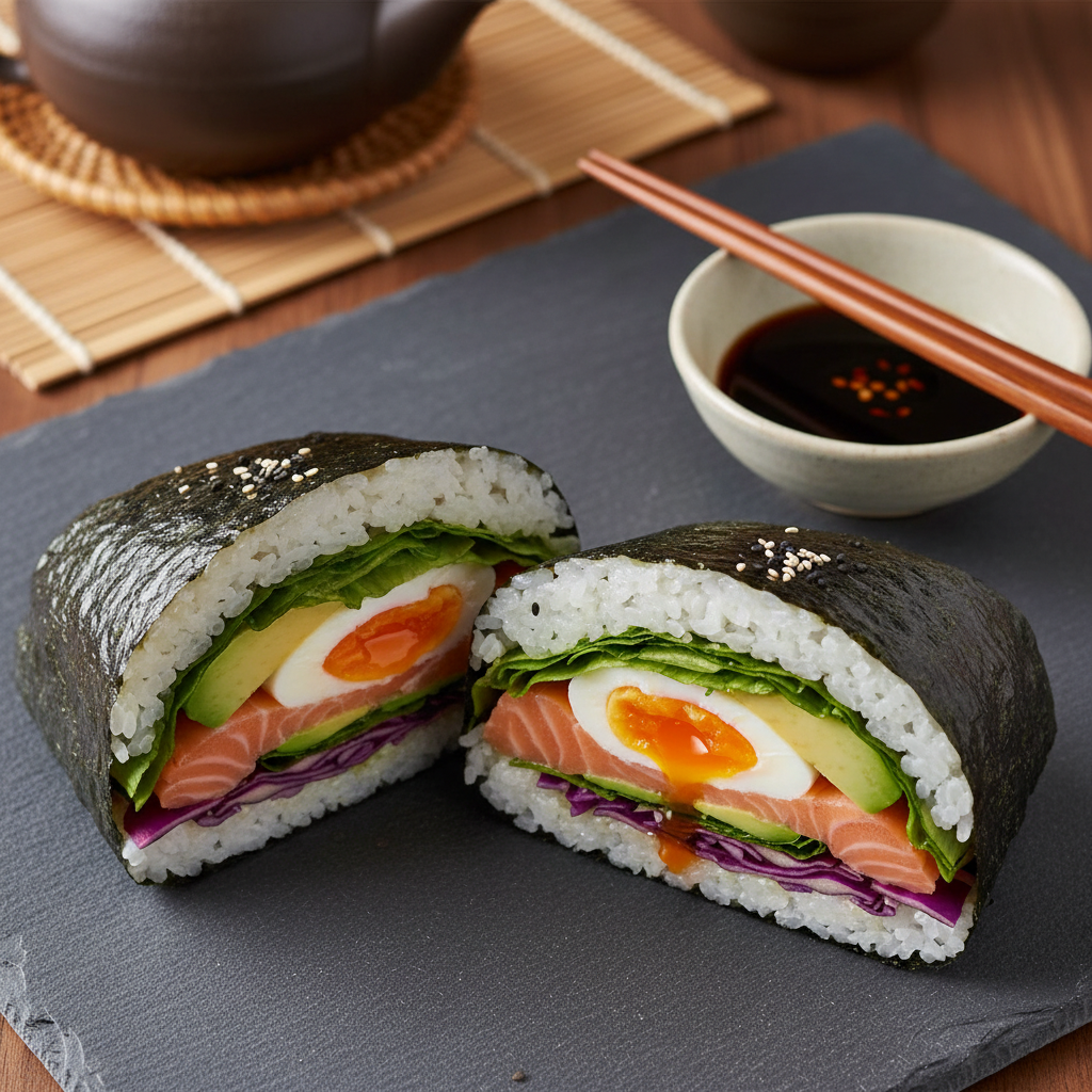 Teriyaki Chicken Rice Sandwich — Onigirazu