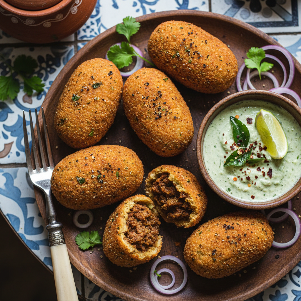 Goan Spiced Beef Croquettes with Coconut Chutney