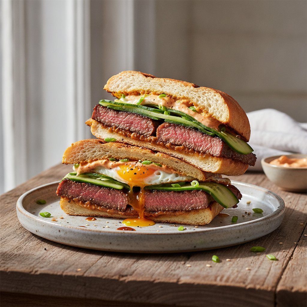 Korean Marinated Beef Sandwich (High-Protein)