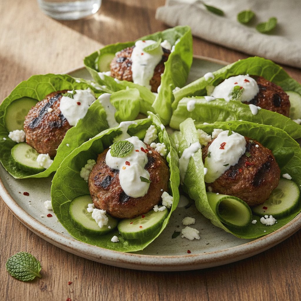 Grilled Meatball Wrap (Keto)