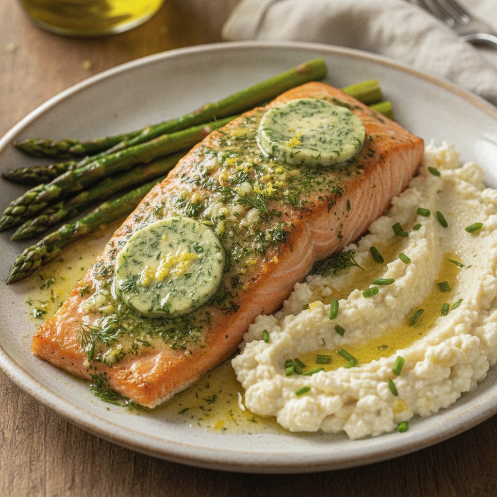 Baked Salmon with Herb Butter (High-Protein)