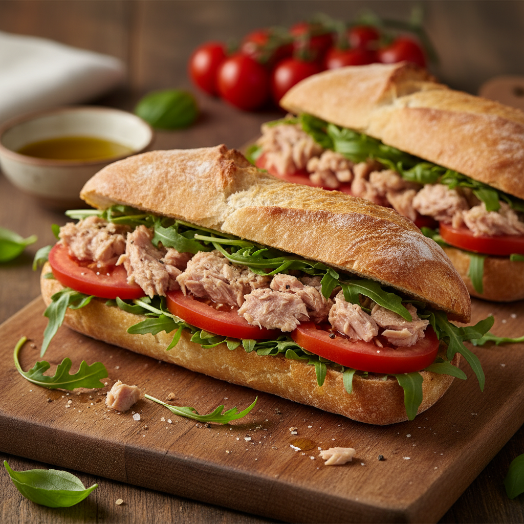 Panino al Tonno con Rucola e Pomodoro