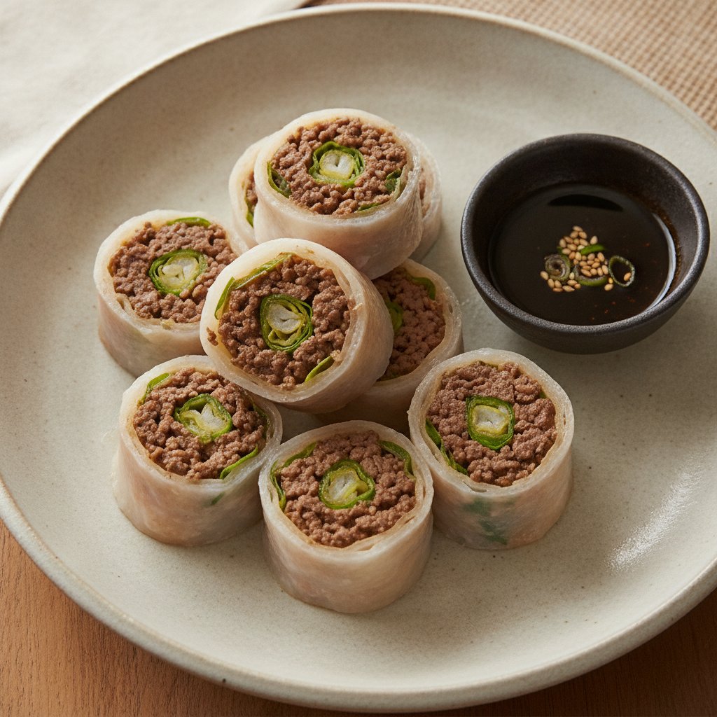 Steamed Beef and Rice Rolls