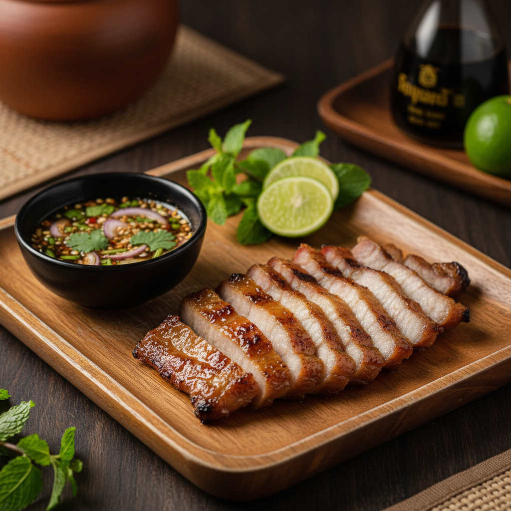 Charred Grilled Pork Neck — Kor Moo Yang