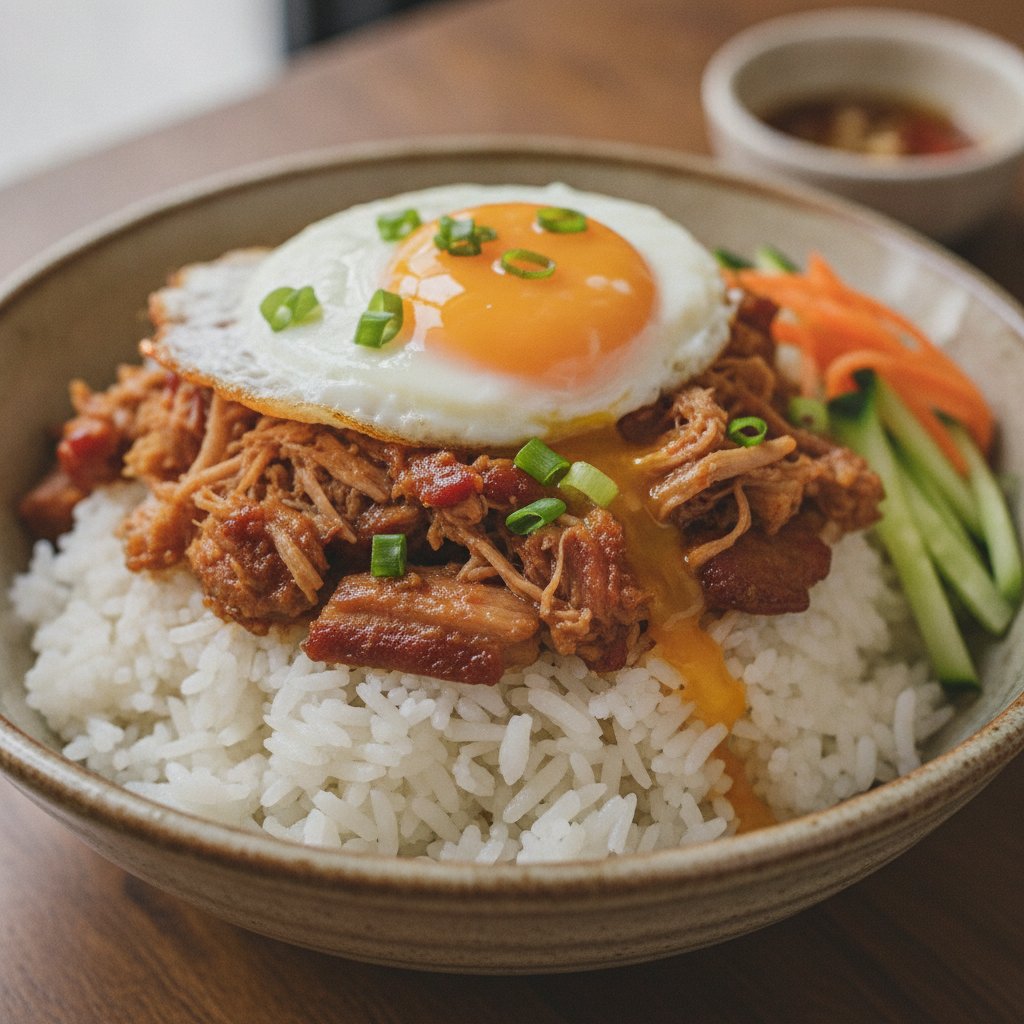 Shredded Pork and Egg Rice Bowl