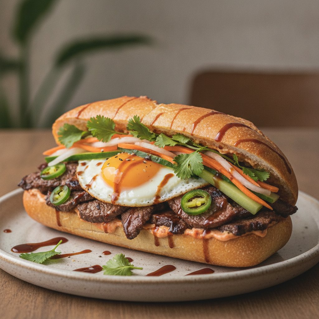 Vietnamese Grilled Beef Sandwich (High-Protein)