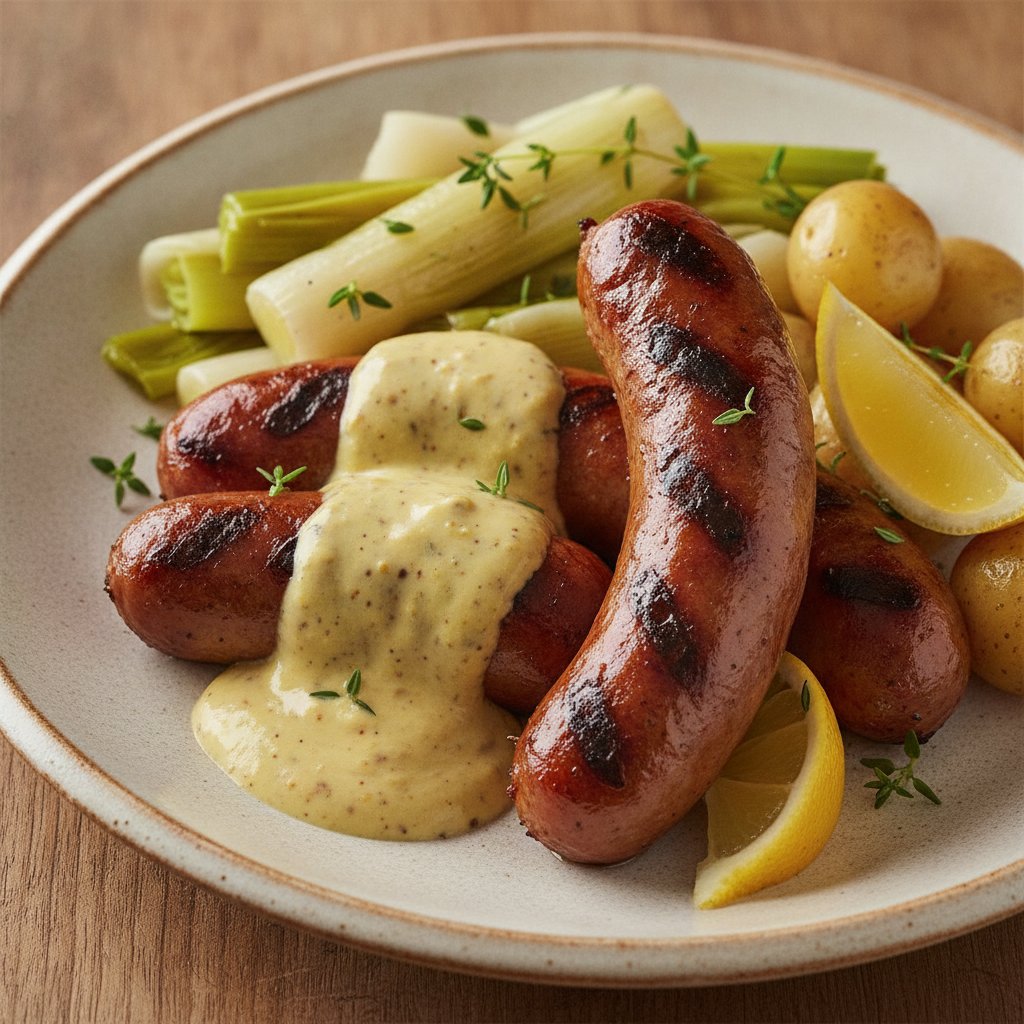 Grilled Sausages with Mustard (Low-Calorie)
