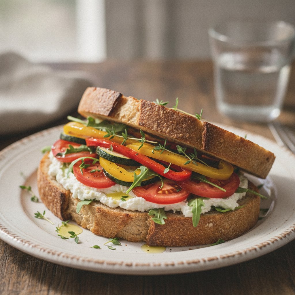 French Goat Cheese Vegetable Sandwich