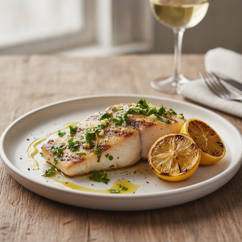 Grilled Halibut with Herbs