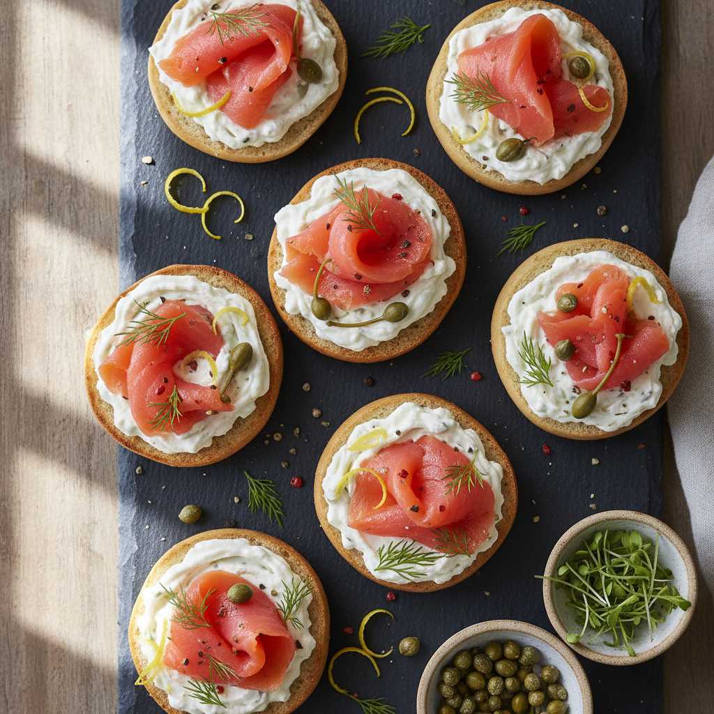 Smoked Salmon Caper Cream Cheese Bites