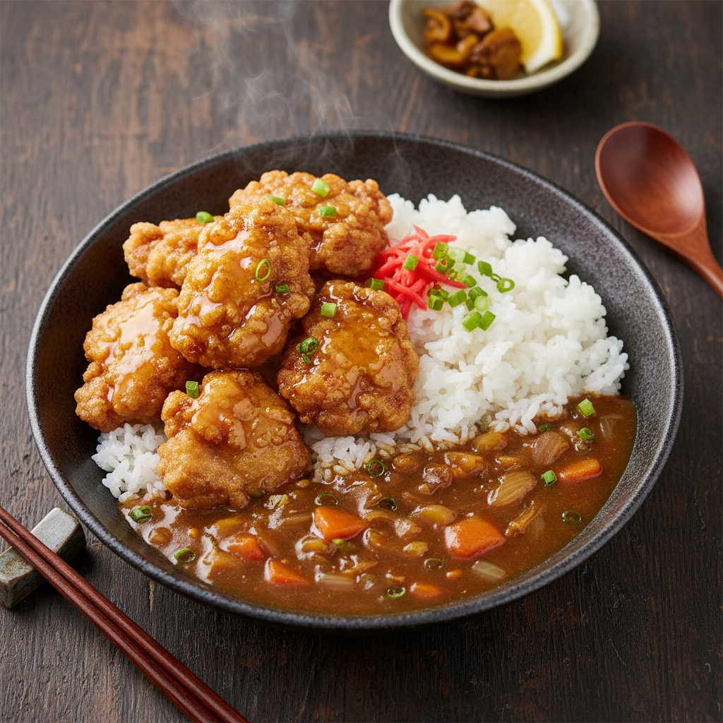 Crispy Honey Curry Chicken — Honey Karaage Curry