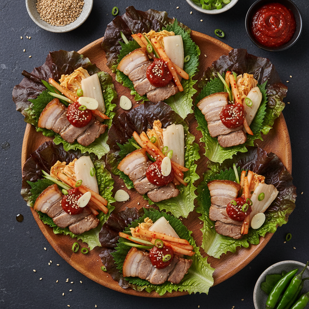 Korean Pork Belly Lettuce Wraps — Jeolla-Style Bo-Ssam Lettuce Wraps