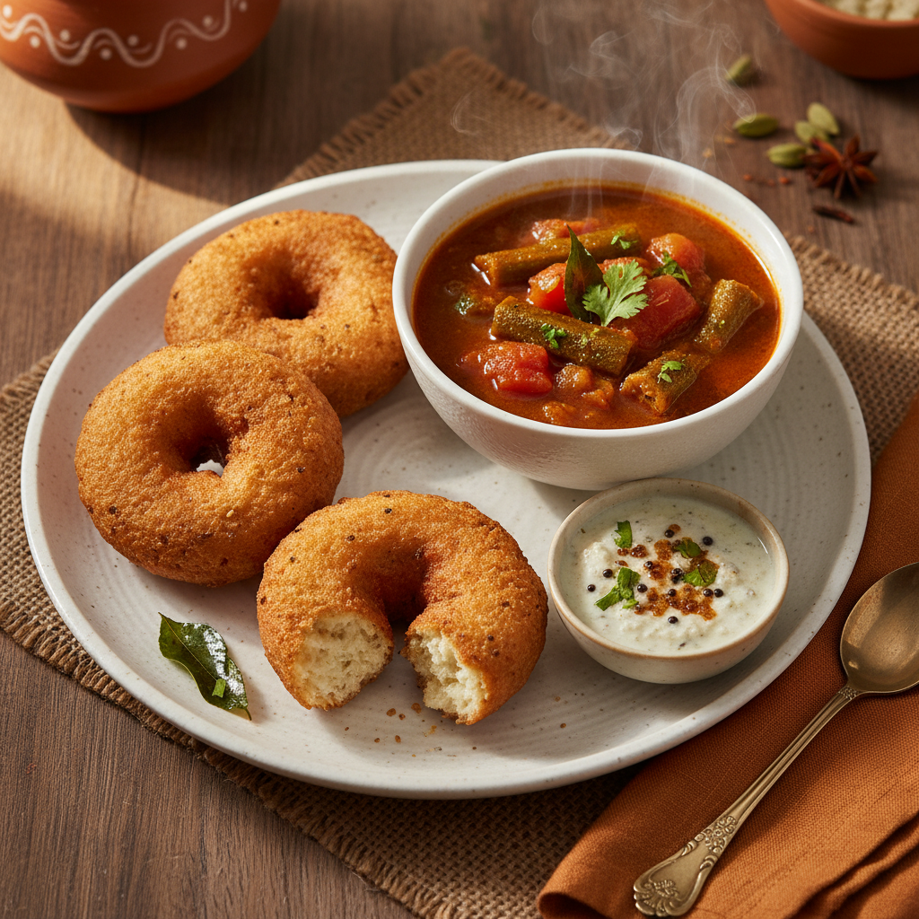 Medu Vada with Sambar