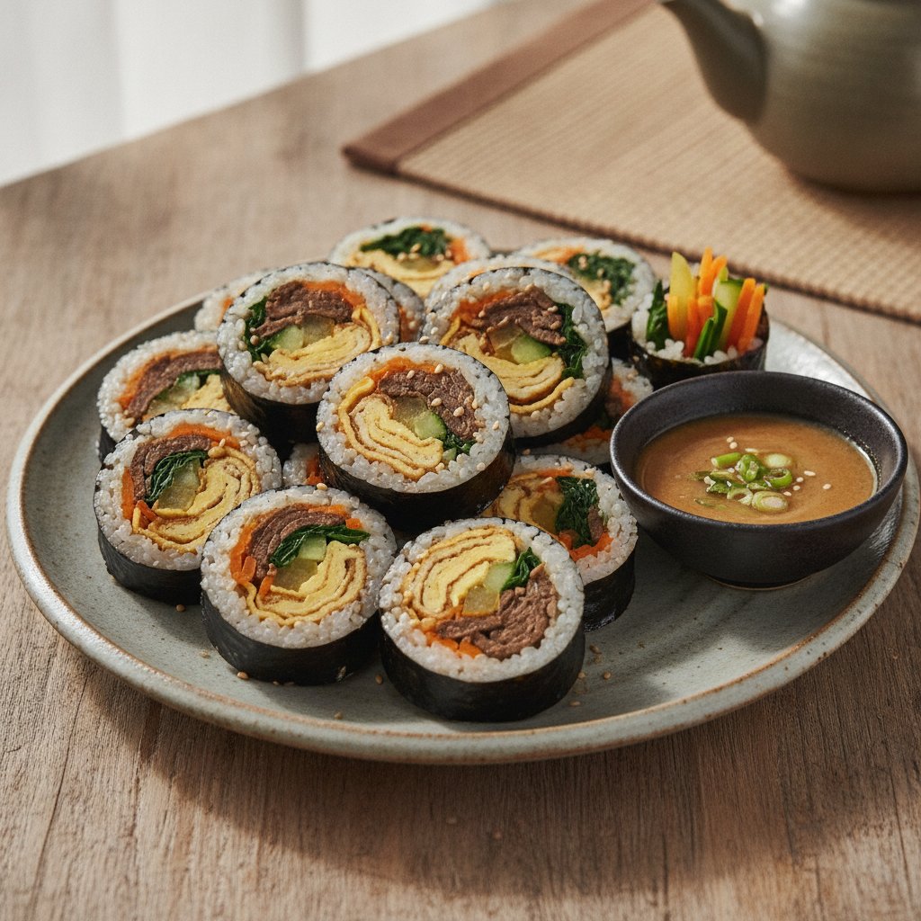 Korean Rice Rolled in Seaweed