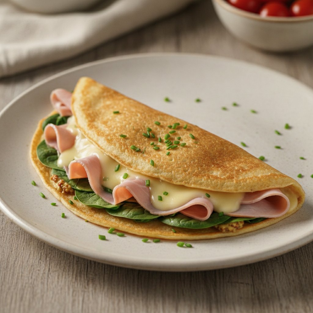 Ham and Cheese Crepe Wrap (Low-Calorie)