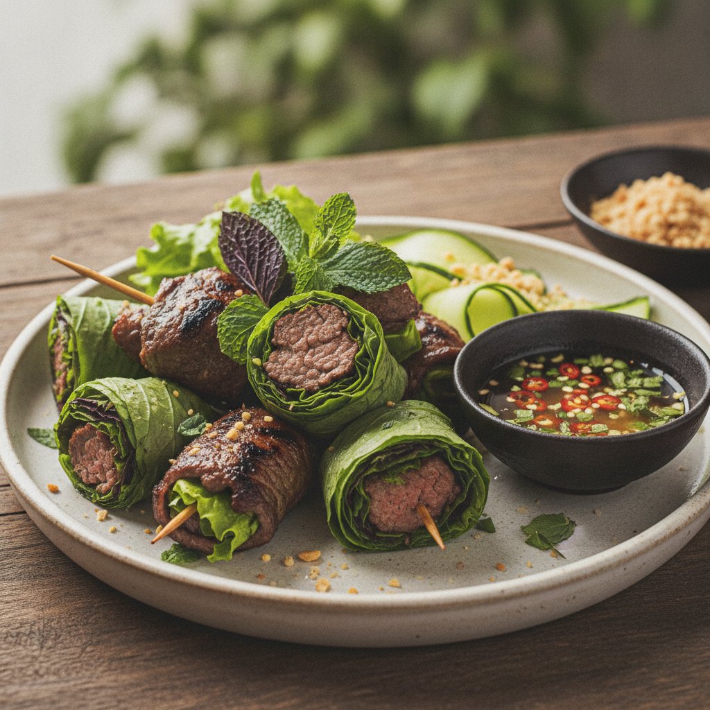 Grilled Beef Wrapped in Leaves (Keto)
