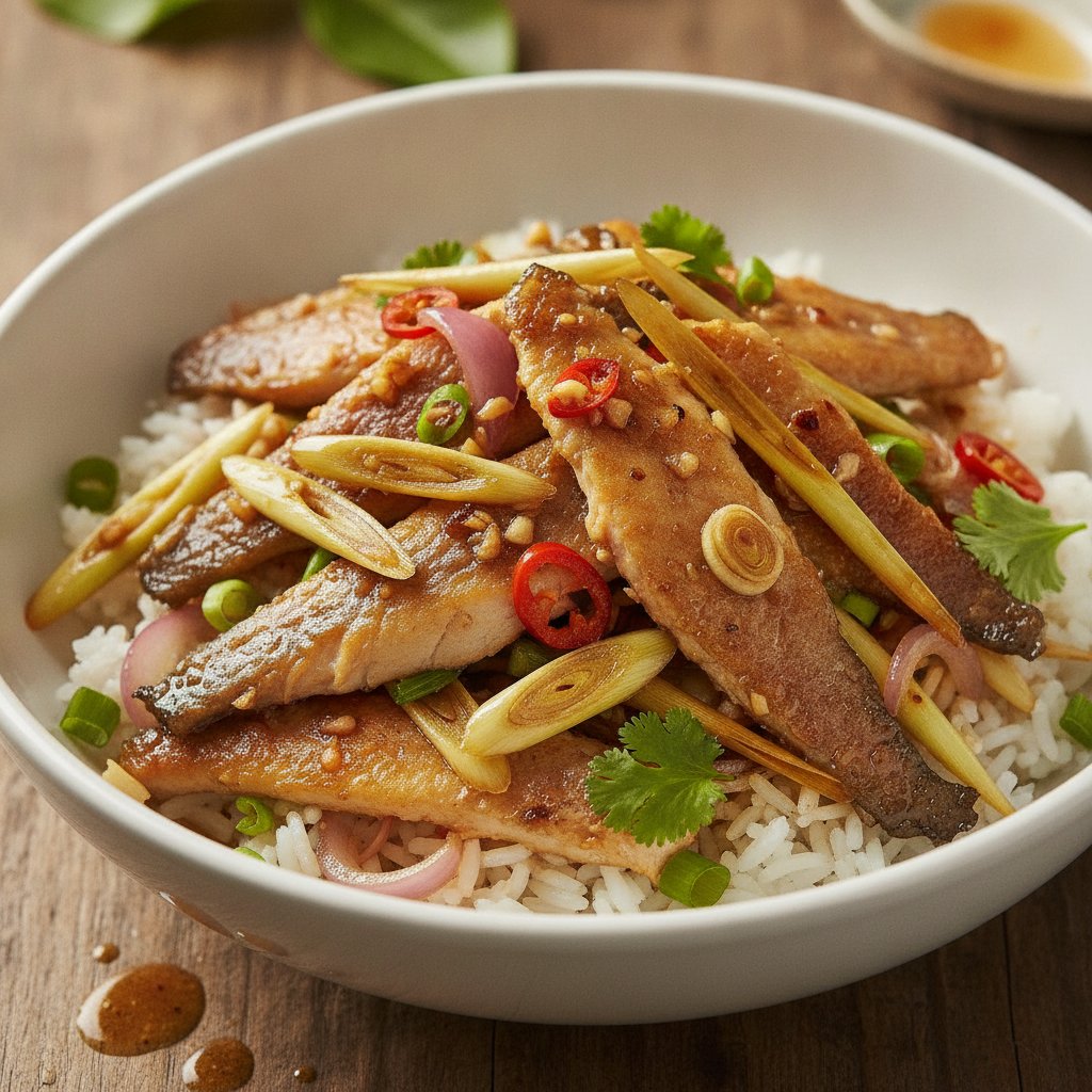 Stir Fried Trout With Lemongrass