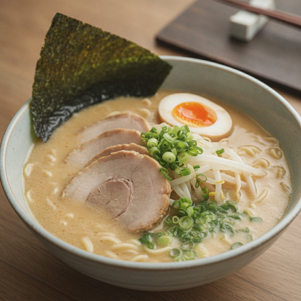 Creamy Pork Bone Ramen (Low-Calorie)