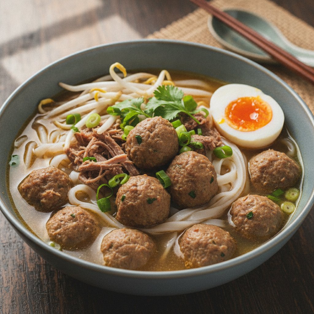 Rice Noodle Soup With Beef Balls (High-Protein)