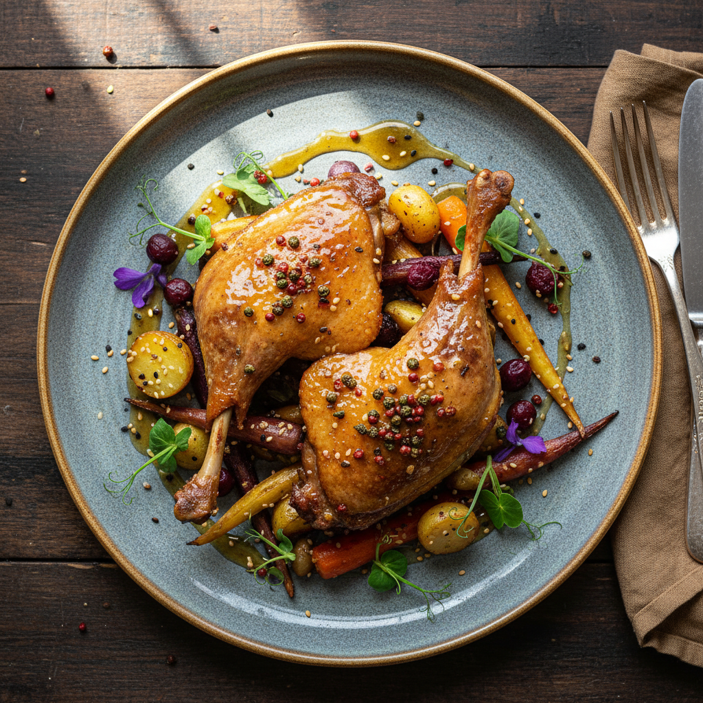 Timur Pepper and Honey Duck Confit