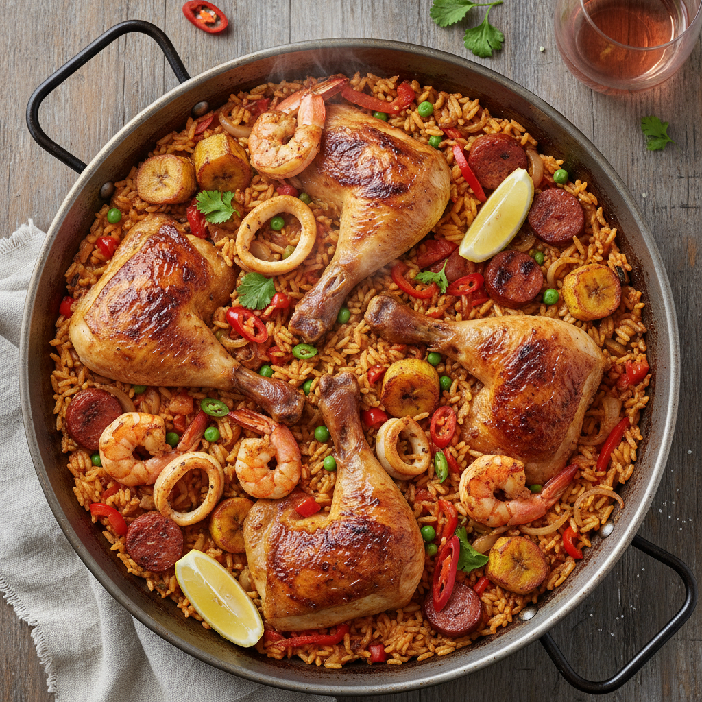 Smoky Tomato Chicken Rice Pan — Jollof Paella with Chicken