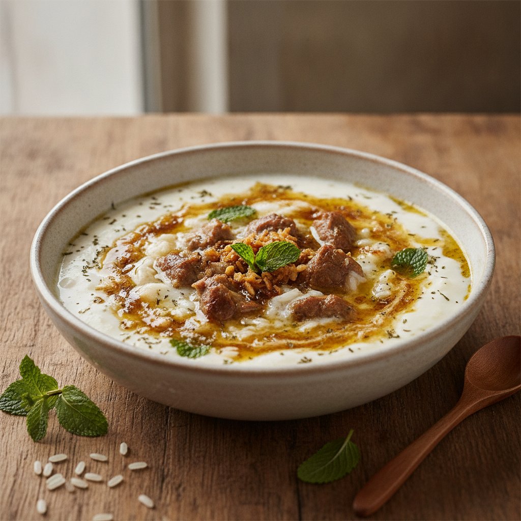 Meat and Yogurt Soup with Rice