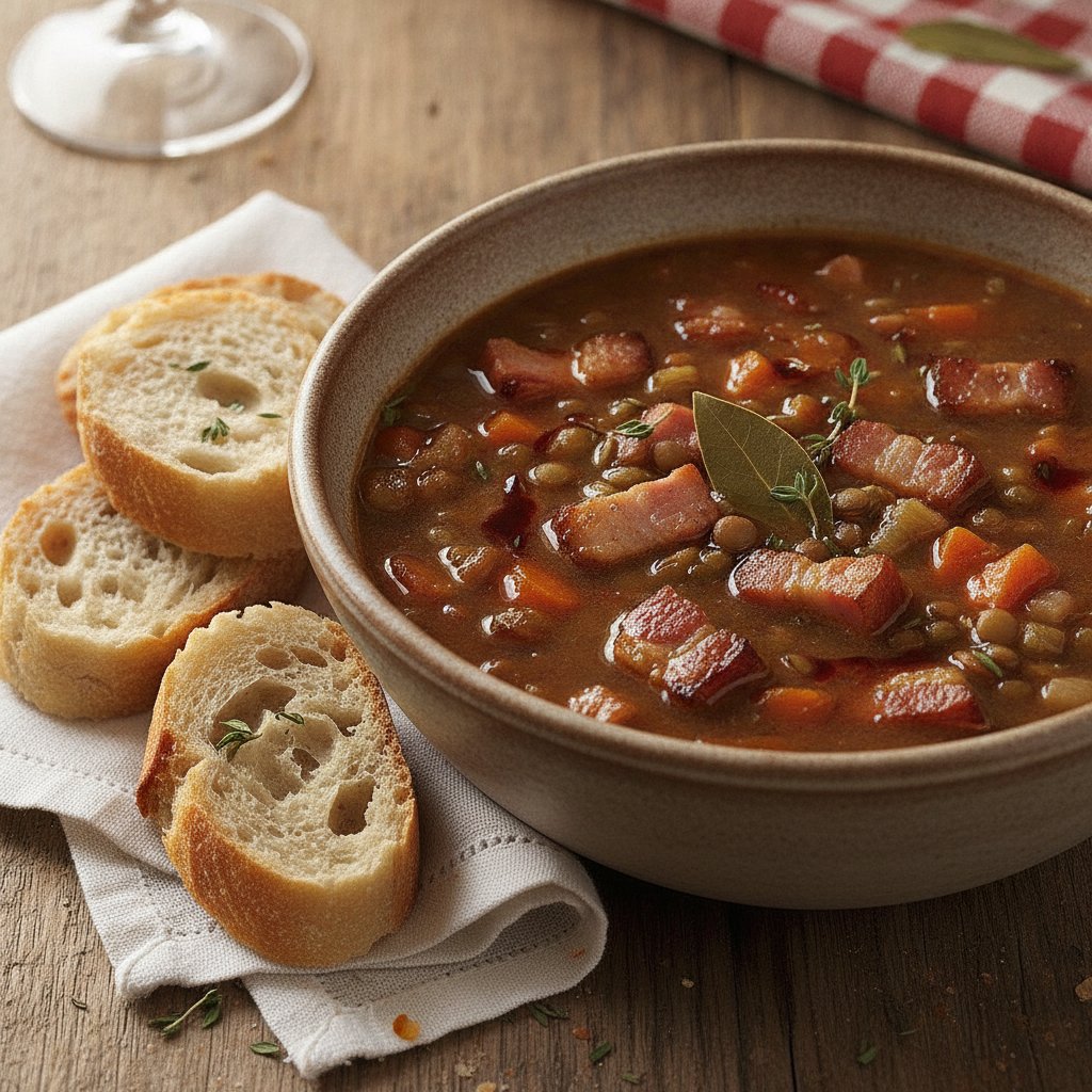Lentil and Bacon Soup