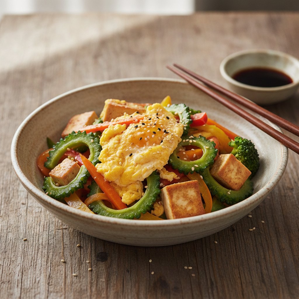 Mixed Vegetable and Bitter Melon Stir Fry (High-Protein)