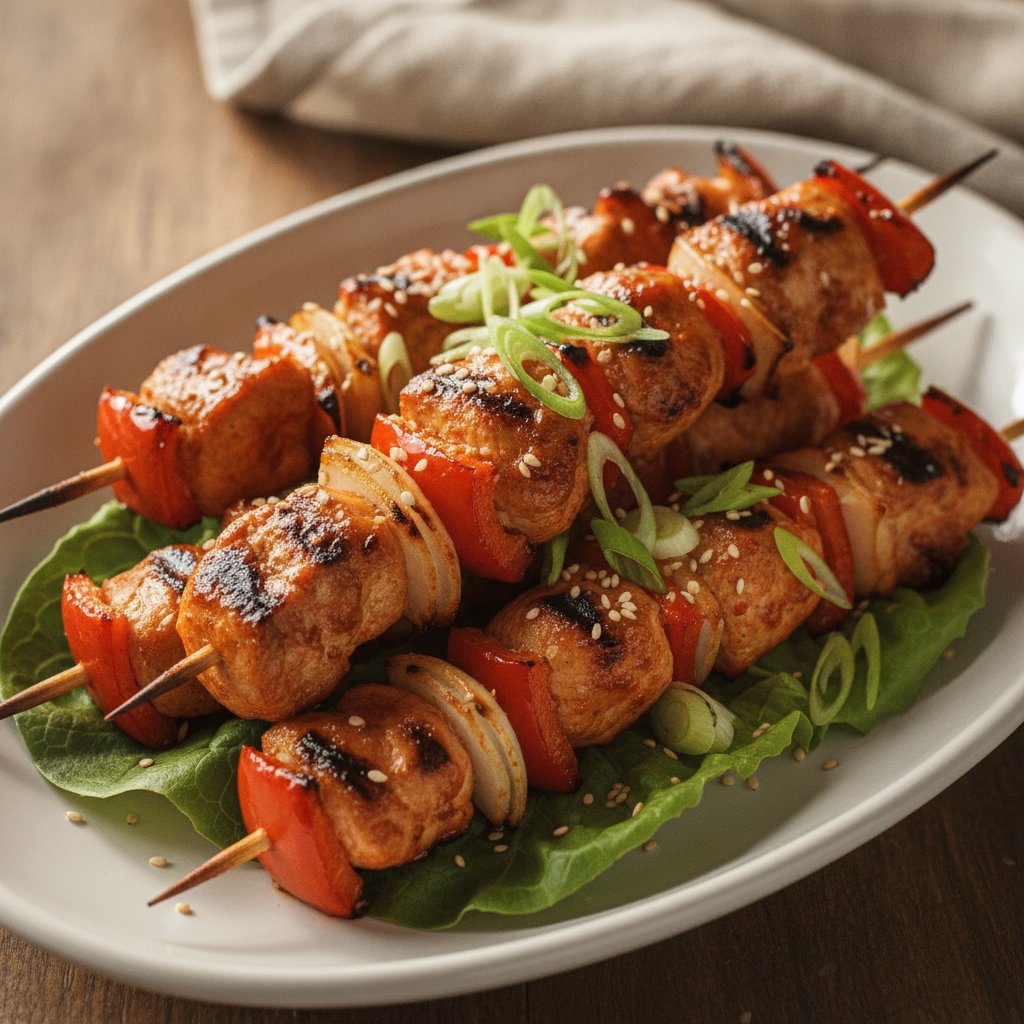 Korean Grilled Chicken Skewers (Low-Calorie)
