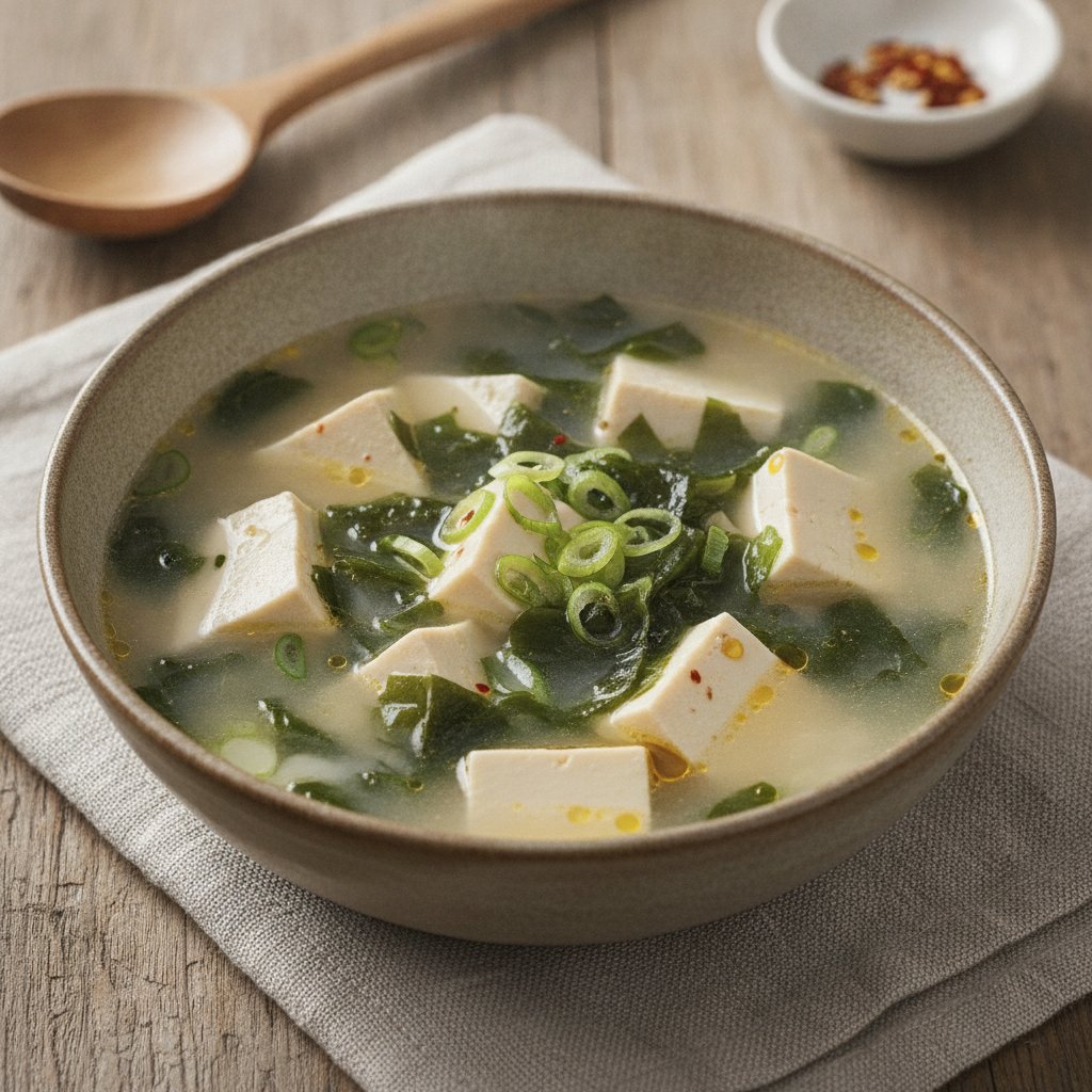 Silken Tofu and Seaweed Soup